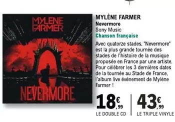 Mylene - Farmer offre à 18,99€ sur E.Leclerc Espace Culturel