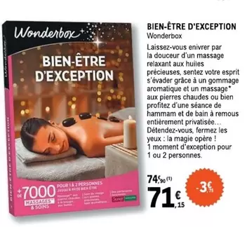 Wonderbox - Bien-être D'exception offre à 71,15€ sur E.Leclerc Espace Culturel