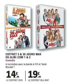 Coffret 3 & 30 Jours Max Ou Albi.com 1 & 2 offre à 14,99€ sur E.Leclerc Espace Culturel