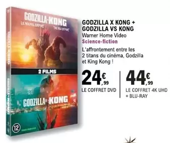 Godzilla X Kong + Godzilla Vs Kong offre à 44,99€ sur E.Leclerc Espace Culturel