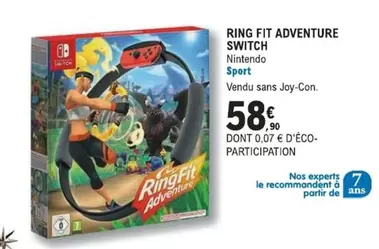 Nintendo - Ring Fit Adventure Switch offre à 58,9€ sur E.Leclerc Espace Culturel