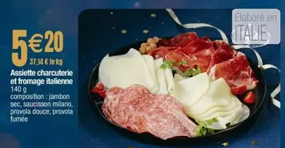 Assiette Charcuterie Et Fromage Italienne offre à 5,2€ sur Cora