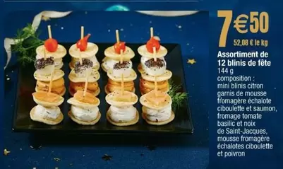 Assortiment De 12 Blinis De Fête offre à 7,5€ sur Cora