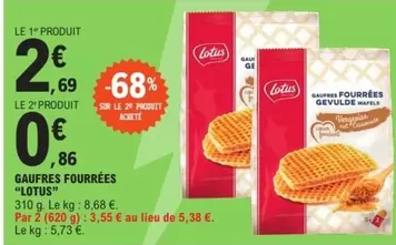 Lotus - Gaufres Fourrées offre à 2,69€ sur E.Leclerc