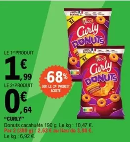 Curly - donuts cacahuète offre à 1,99€ sur E.Leclerc