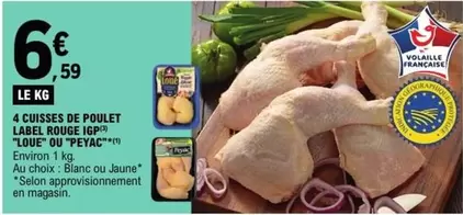 Label Rouge - 4 Cuisses De Poulet  IGP offre à 6,59€ sur E.Leclerc