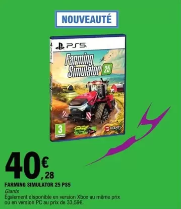 Sony - Farming Simulator 25 Ps5 offre à 40,28€ sur E.Leclerc