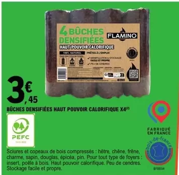 Flàmino - Buches Densifiées Haut Pouvoir offre à 3,45€ sur E.Leclerc