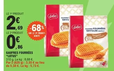 Lotus - Gaufres Fourrées offre à 2,69€ sur E.Leclerc