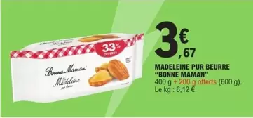 Bonne maman - Madeleine Pur Beurre offre à 3,67€ sur E.Leclerc