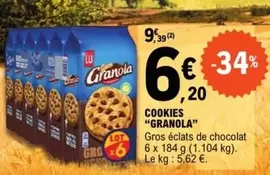 Lu - Cookies Granola offre à 6,2€ sur E.Leclerc Express