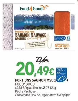 Portions Saumon Msc X offre à 20,49€ sur NaturéO