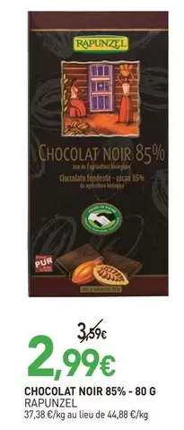 Rapunzel - Chocolat Noir 85% - 8kg offre à 2,99€ sur NaturéO