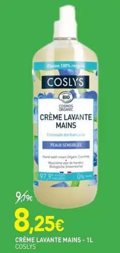 Coslys - Crème Lavante Mains offre à 8,25€ sur NaturéO