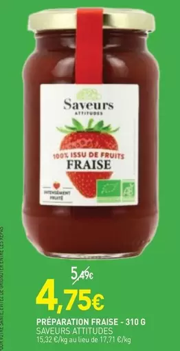 Saveurs - Préparation Fraise offre à 4,75€ sur NaturéO