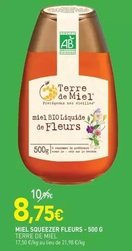 Terre De Miel - Miel Squeezer Fleurs offre à 8,75€ sur NaturéO