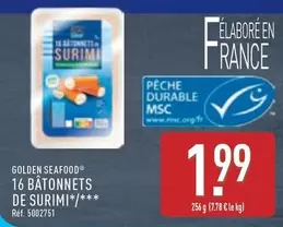 Golden Seafood - 16 Bâtonnets De Surimi offre à 1,99€ sur Aldi