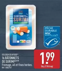 Golden Seafood - 16 Bâtonnets De Surimi offre à 1,99€ sur Aldi