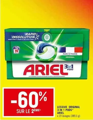 Ariel - Lessive Original 3 In 1 Pods offre sur Spar Supermarché