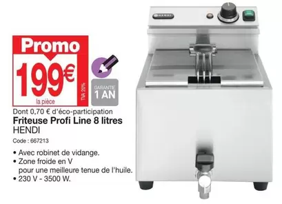 Promo - Friteuse Profi Line 8 Litres offre à 199€ sur Promocash