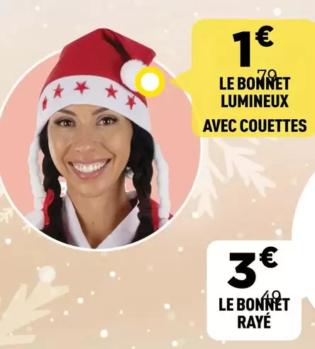 Le Bonnet Lumineux Avec Couettes offre à 3€ sur Centrakor