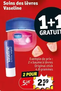 Soins Des Lèvres Vaseline offre à 2,59€ sur Kruidvat