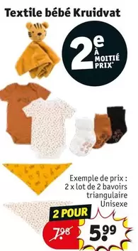 Textile Bébé Kruidvat offre à 5,99€ sur Kruidvat