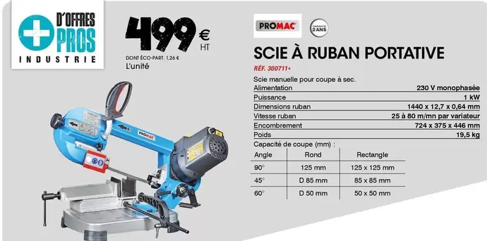 Scie A Ruban Portative offre à 499€ sur Master Pro