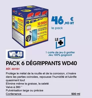 Pack 6 Dégrippants WD40 offre à 46,9€ sur Master Pro