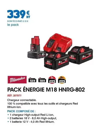 TOUS - Pack Énergie M18 Hnrg-802 offre à 339€ sur Master Pro