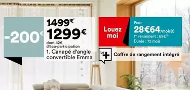 Canape D'angle Convertible Emma offre à 1299€ sur BUT