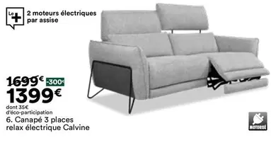 Canapé 3 Places Relax Électrique Calvin offre à 1399€ sur BUT