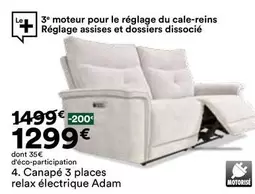 Adam - Canapé 3 Places Relax Électrique Adam offre à 1299€ sur BUT