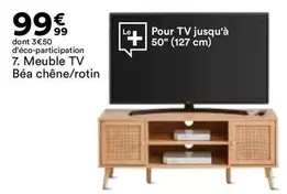 Meuble Tv Béa Chêne/rotin offre à 99,99€ sur BUT