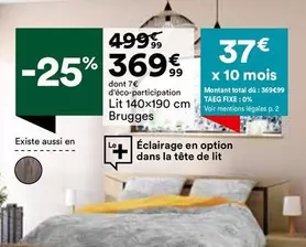 Total - Éclairage En Option Dans La Tête De Lit offre à 369,99€ sur BUT