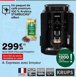 Krups - Un paquet de café Premium 100% Arabica offre à 299,99€ sur BUT