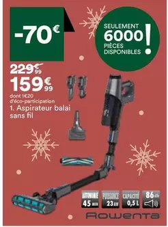 Rowenta - Aspirateur Balai Sans Fil