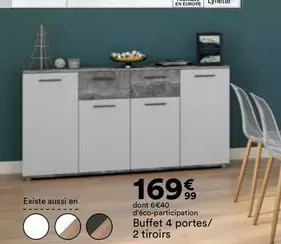 Buffet 4 Portes/ 2 Tiroirs