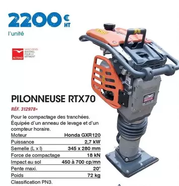 Pilonneuse Rtx70 offre à 2200€ sur Master Pro