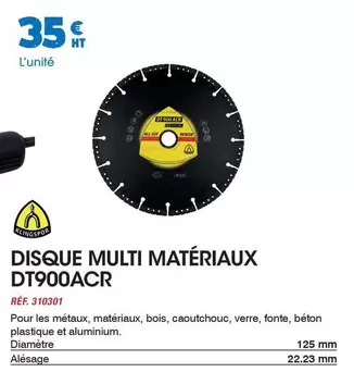 Disque Multi Matériaux Dt900acr offre à 35€ sur Master Pro