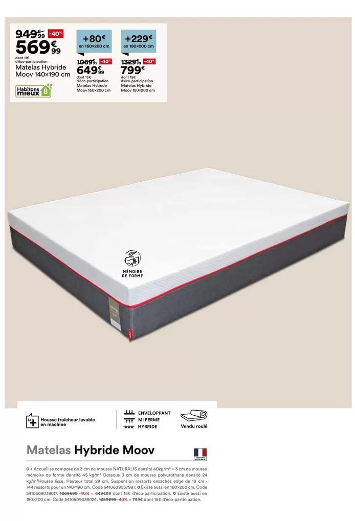 Total - Matelas Hybride Moov