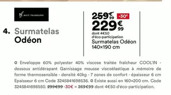 Surmatelas Odéon