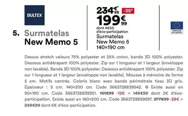 Bultex - Surmatelas New Memo 5