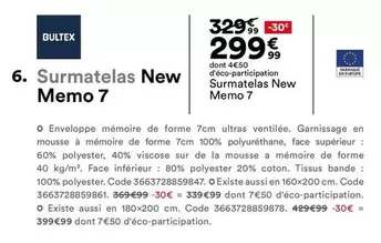 Bultex - 6 Surmatelas New Memo 7