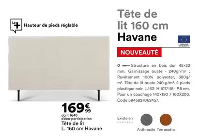 Tête De Lit 160 Cm Havane