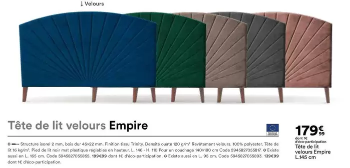 Tête De Lit Velours Empire