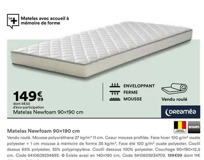 Matelas Newfoam 90x190 Cm