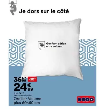 dodo - Oreiller Volume Plus 60x60 Cm