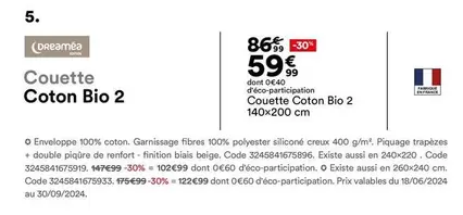 Couette Coton Bio 2