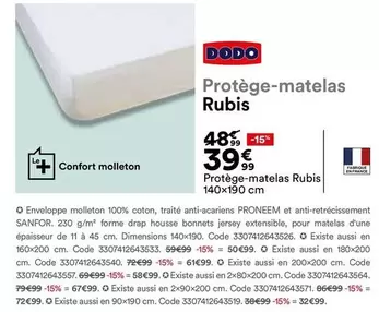 dodo - protège-matelas rubis